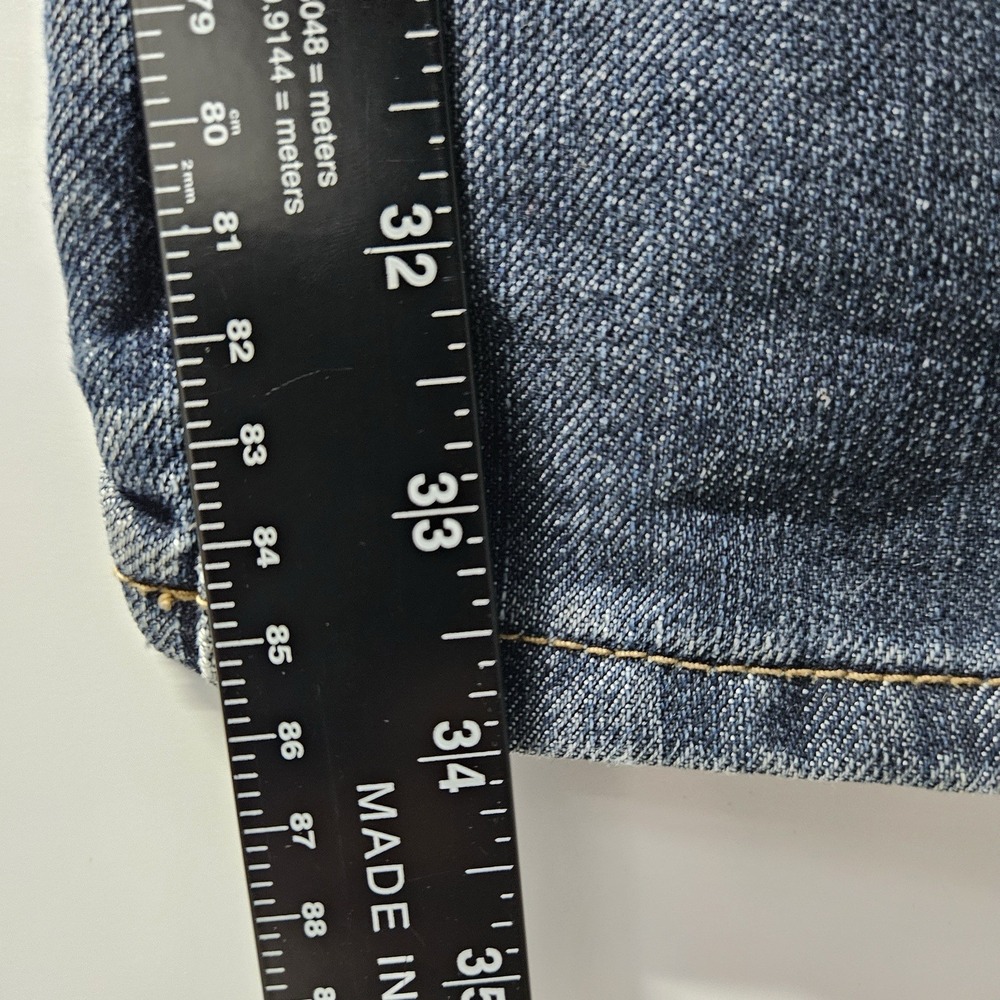 Sacred Cult Jeans Mens 36x34 Dark Wash Straight Flap Pocket Y2K Distressed - Picture 9 of 12